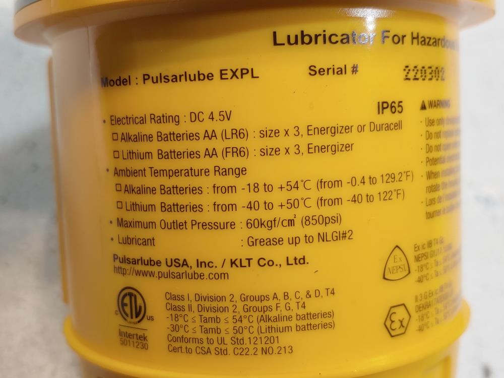 Pulsarlube EXPL Electromechanical Lubricator 240ml