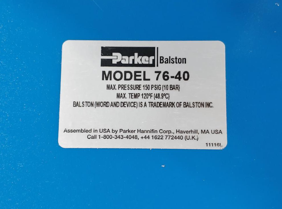 Parker Balston 76-40 Membrane Air Dryers 