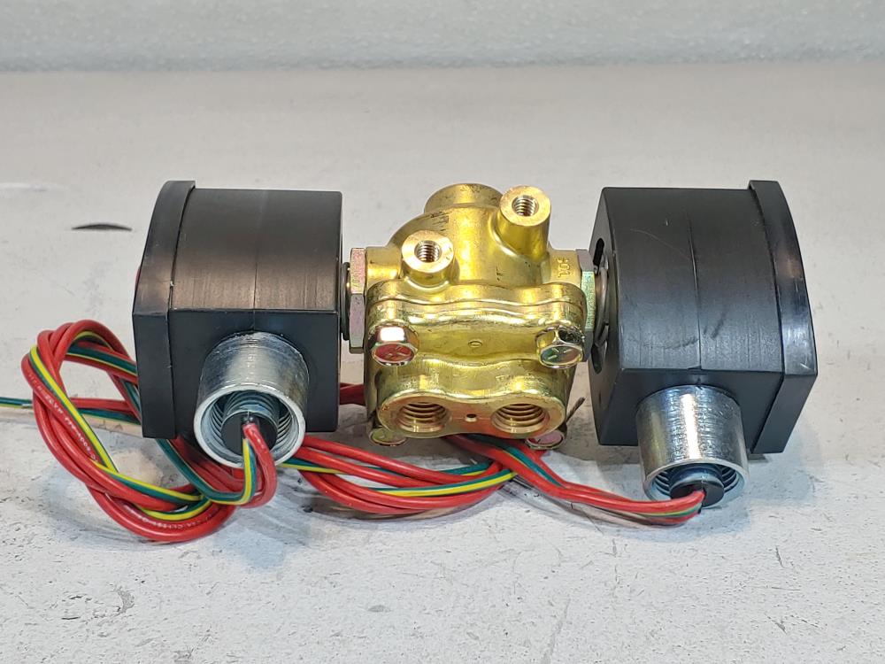 ASCO EF8342G20 / F8017G1 1/4" 4-Way Solenoid Valve, Dual Solenoid