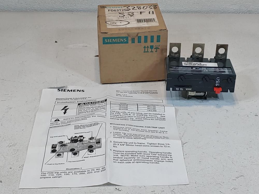 Siemens FD63T250 Circuit Breaker Trip Unit