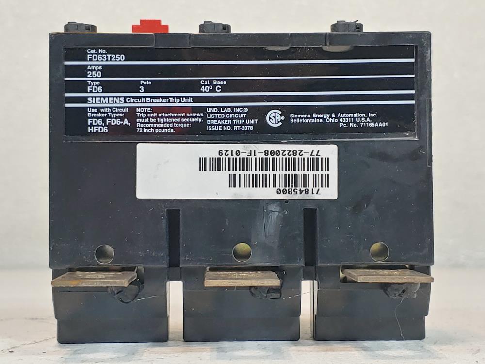 Siemens FD63T250 Circuit Breaker Trip Unit