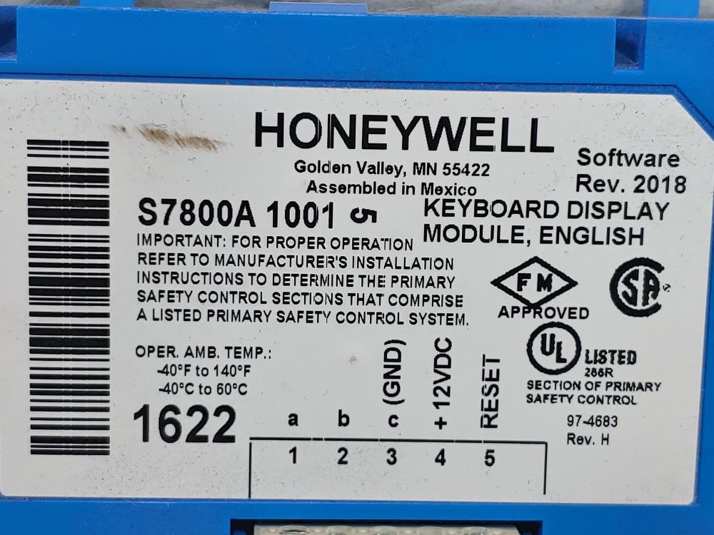Honeywell Keyboard Display Module S7800A 1001