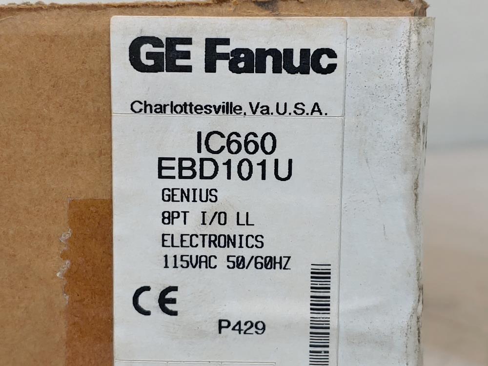 GE Fanuc Electric Module AC 8CT Low Leak Block IC660EBD101U