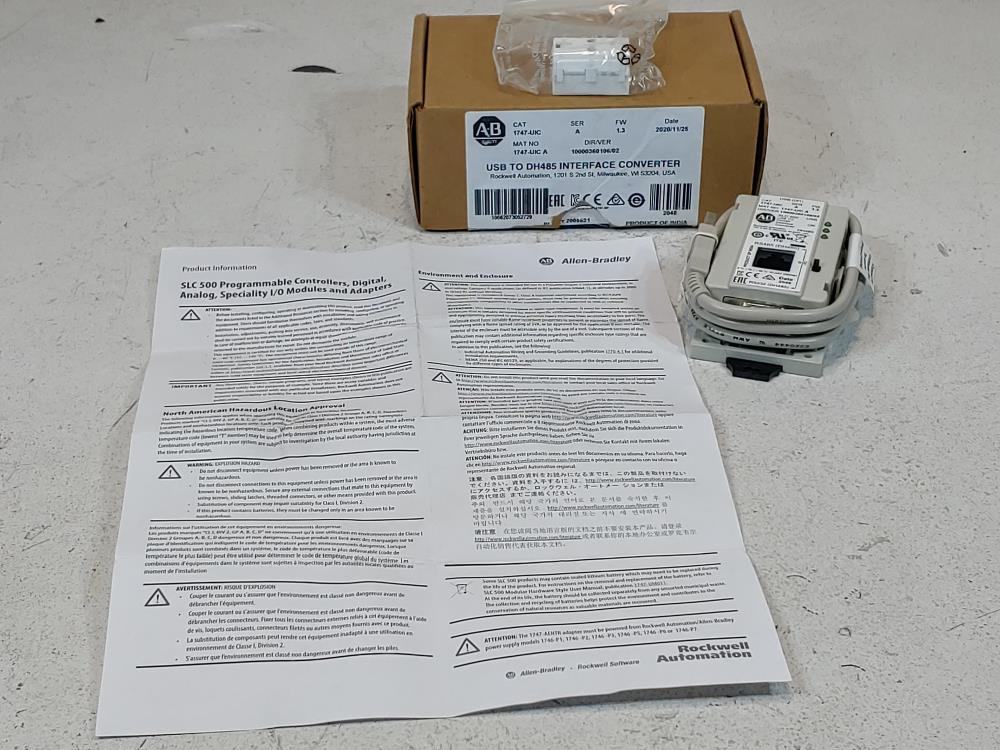 Allen Bradley 1747-UIC, SLC 500 DH-485 Interface Cable Converter