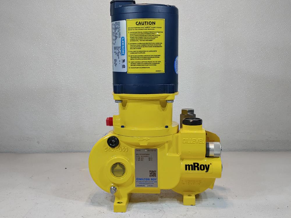 Milton Roy MRA Series Metering Pump w/ Leeson Motor 