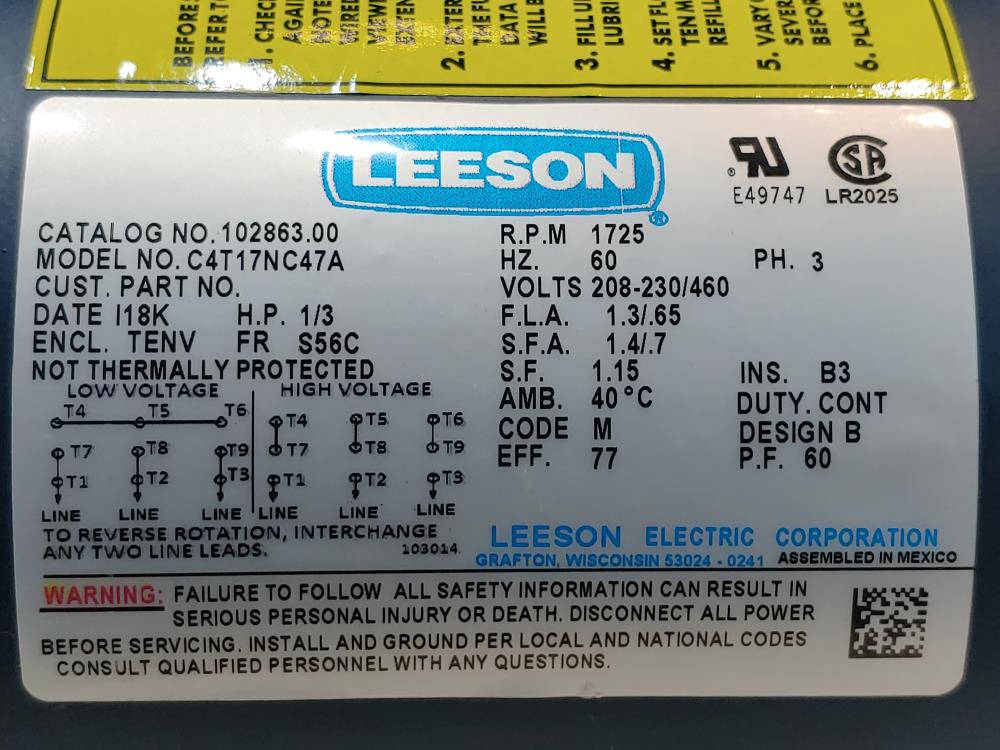 Milton Roy MRA Series Metering Pump w/ Leeson Motor 