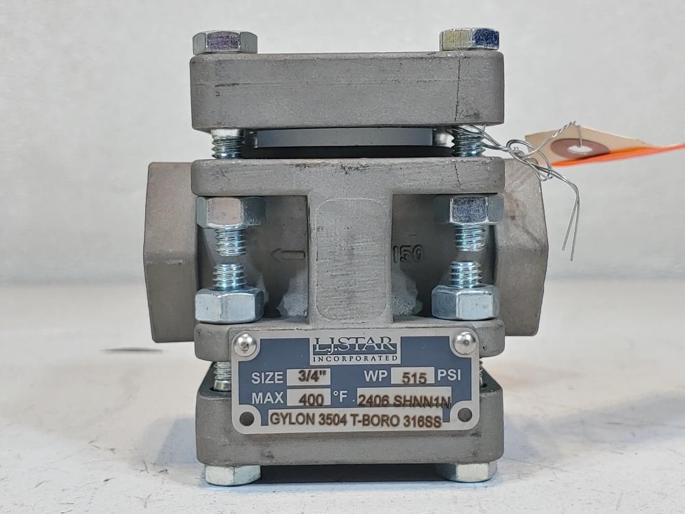 LJ Star 3/4" NPT CF8M Double Window Sight Flow Indicator 