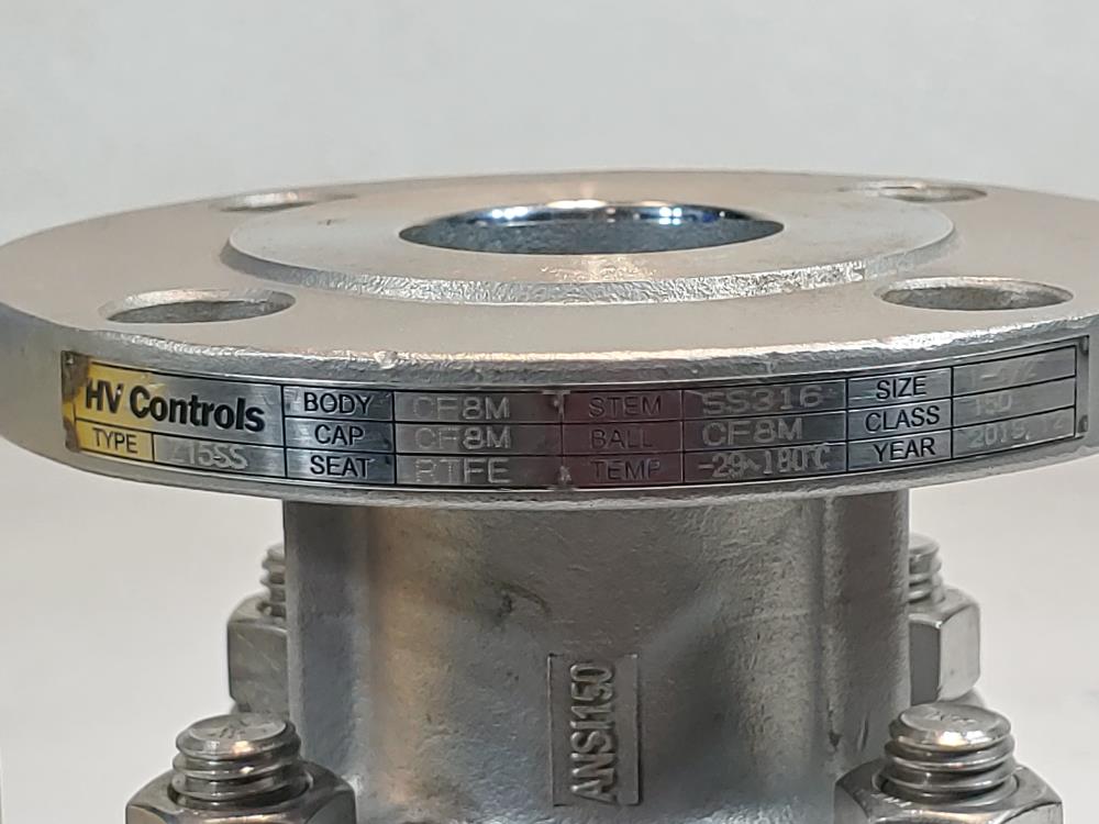 HV Controls CF8M 2 Piece Full Port 1-1/2" Flange Ball Valve