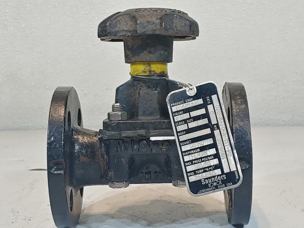 SAUNDERS XOMOX 1" 150# FIGURE 3450 DIAPHRAGM VALVE - PRODUCT# SD65685