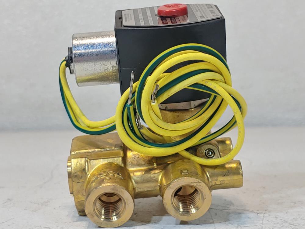 Asco 3-Way Brass 1/4" Solenoid Valve EFHT8016G1 / EFHT8321G003 Quick Exhaust