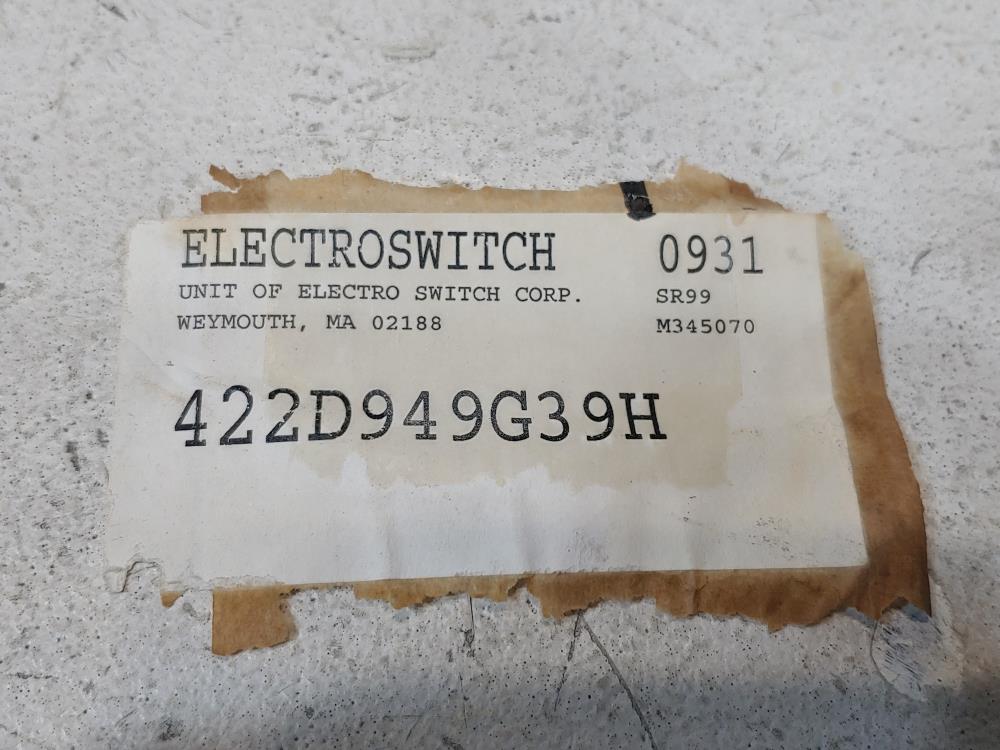 Electroswitch Relay Lockout Rotary Cam Switch 422D949G39H