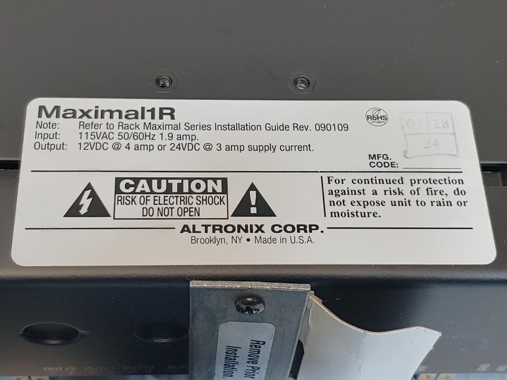 Altronix MAXIMAL1R Rack Mount Access Power Controller