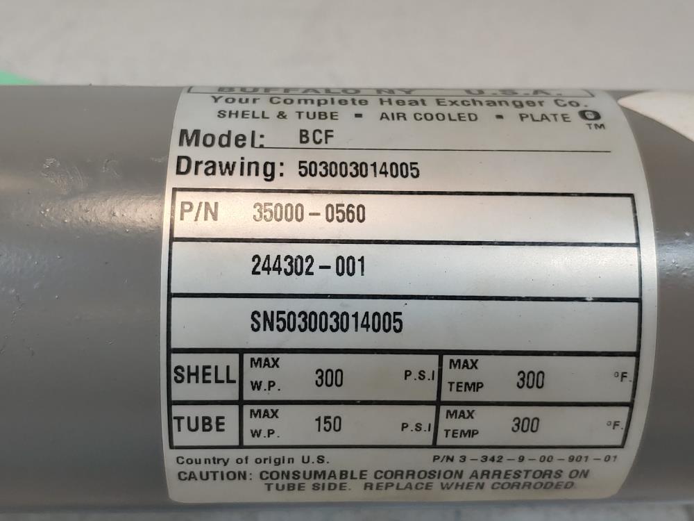 Standard Xchange BCF Shell and Tube Heat Exchanger 503003014005