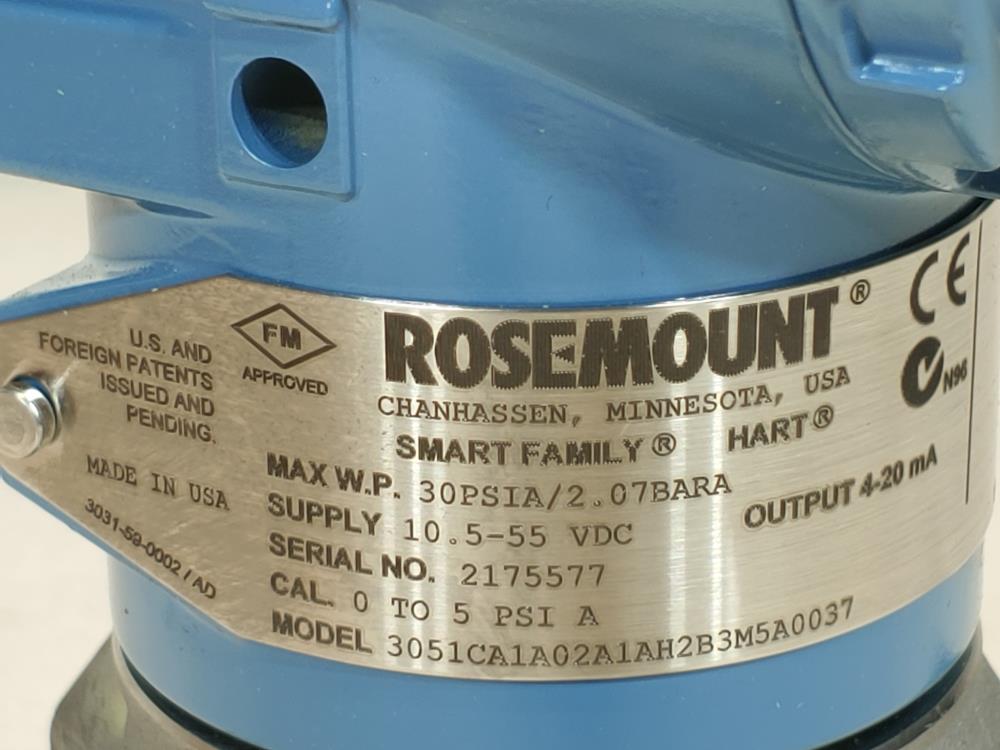 Rosemount 3051 Smart Family Pressure Transmitter 3051CA1A02A1AH2B3M5A0037