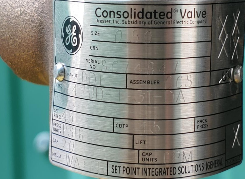 GE Consolidated 1/2" x 3/4" Bronze Relief Valve 2478D-1-31-DA