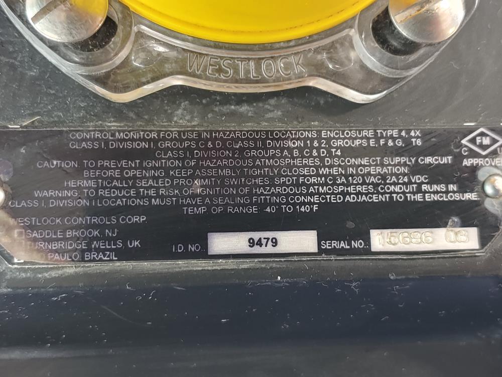 Westlock Proximity Switch Control Position Monitor 9479NBY2B2M0600