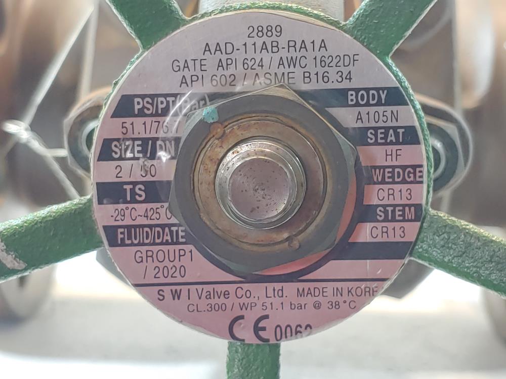 SWI Valve Co., LTD 2" 300# RF Gate Valve AAD-11AB-RA1A