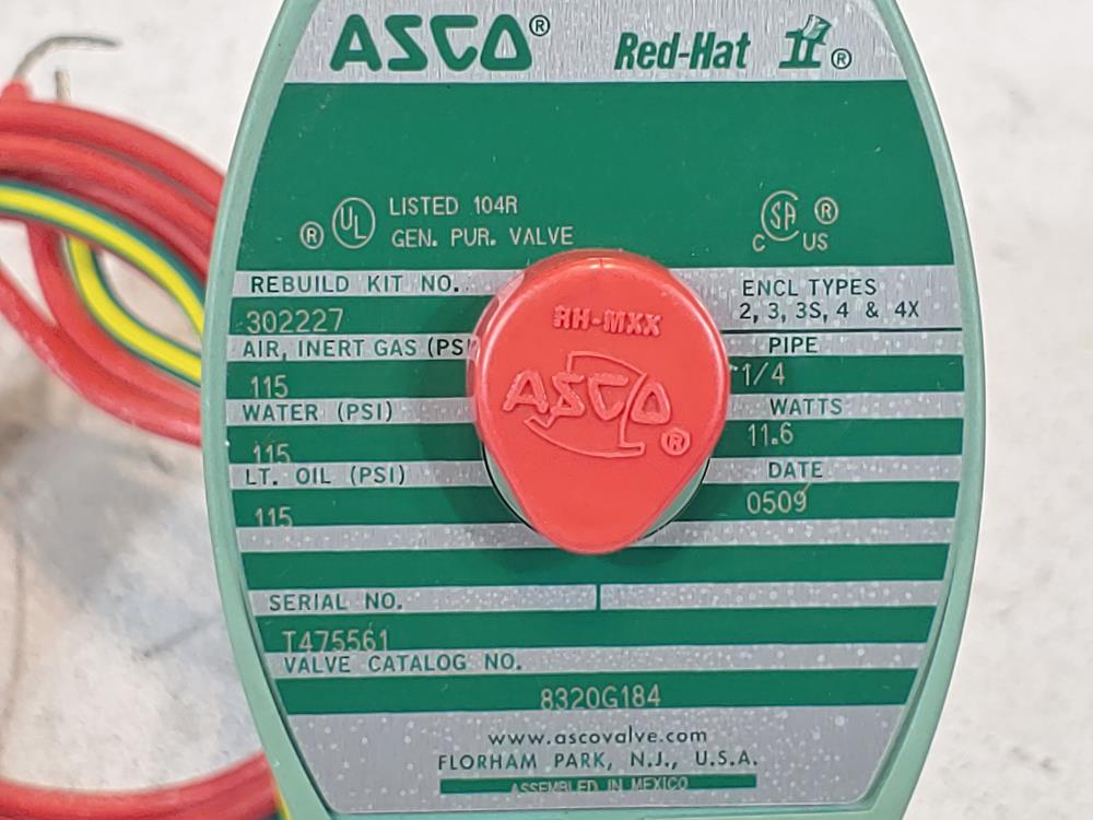 ASCO Red-Hat II 1/4" NPT 3-Way Stainless Solenoid Valve 8320G184