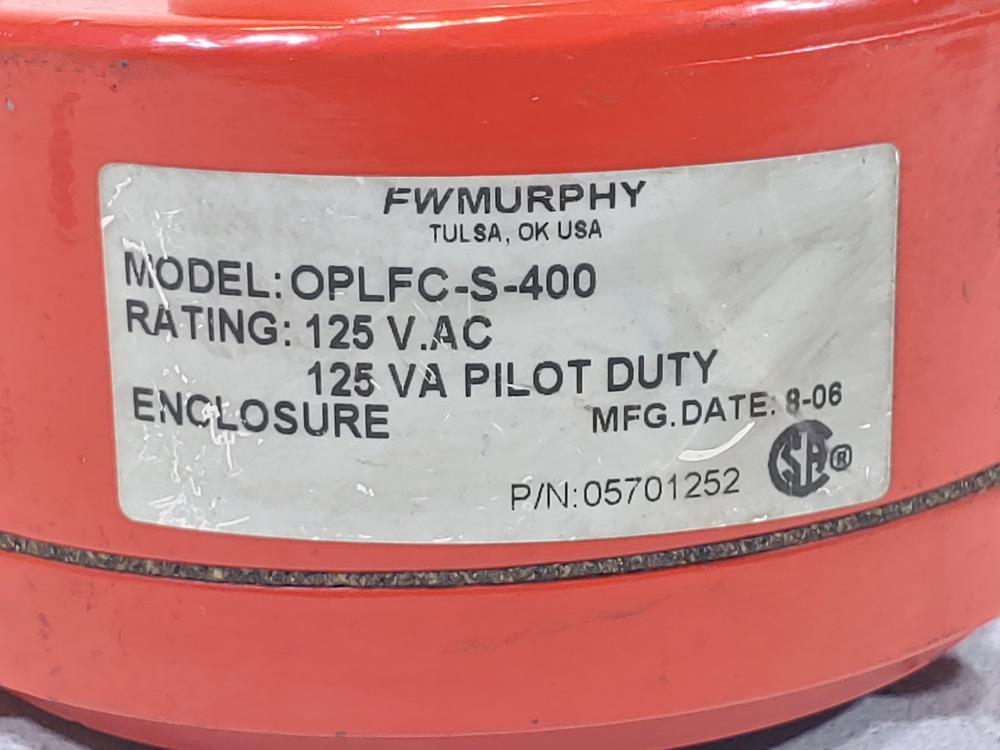 FW Murphy 400 PSI Mechanical Pressure Swichgage OPLFC-S-400