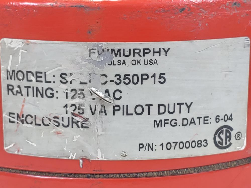 Murphy Pressure Switchgage #SPLFC-350P15