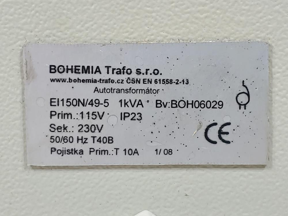 Bohemia Trafo s.r.o Autotransformator CSN EN 61558-2-13 / EI150N/49-5