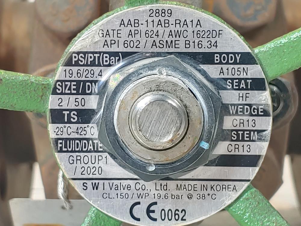 SWI Valve Co., Ltd. 2" 150# RF Gate Valve AAB-11AB-RA1A