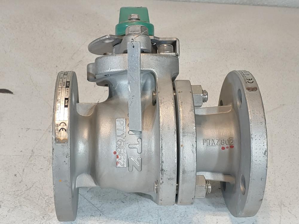 Kitz CF8M 2 Piece Full Port 1-1/2" 150# Flange Ball Valve