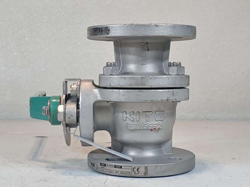 Kitz CF8M 2 Piece Full Port 1-1/2" 150# Flange Ball Valve