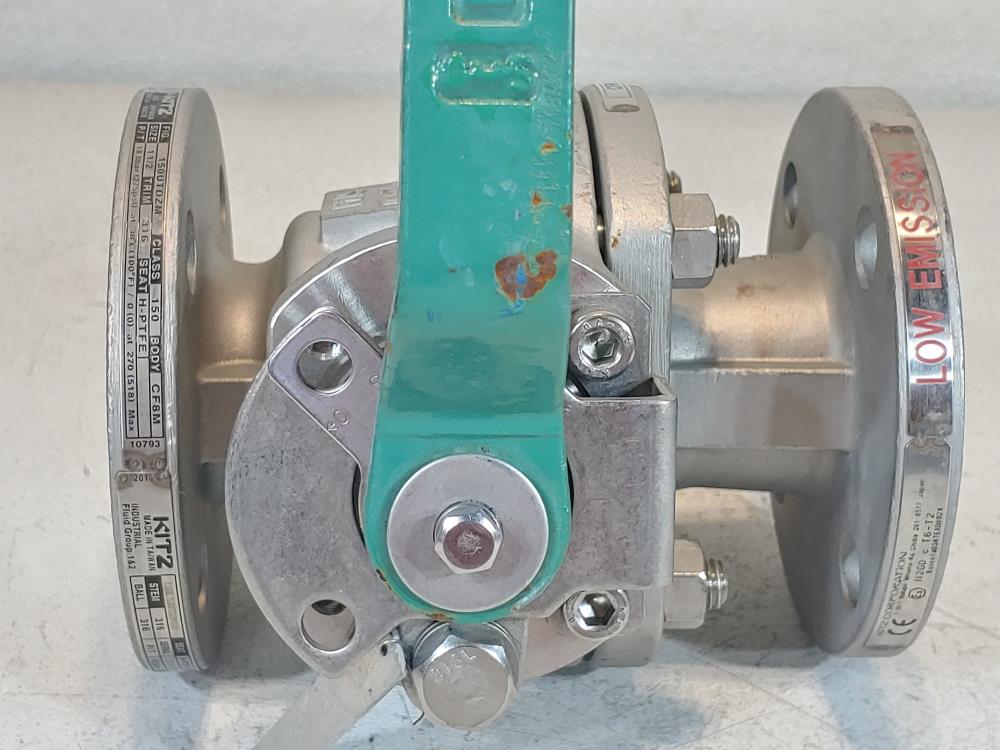 Kitz CF8M 2 Piece Full Port 1-1/2" 150# Flange Ball Valve