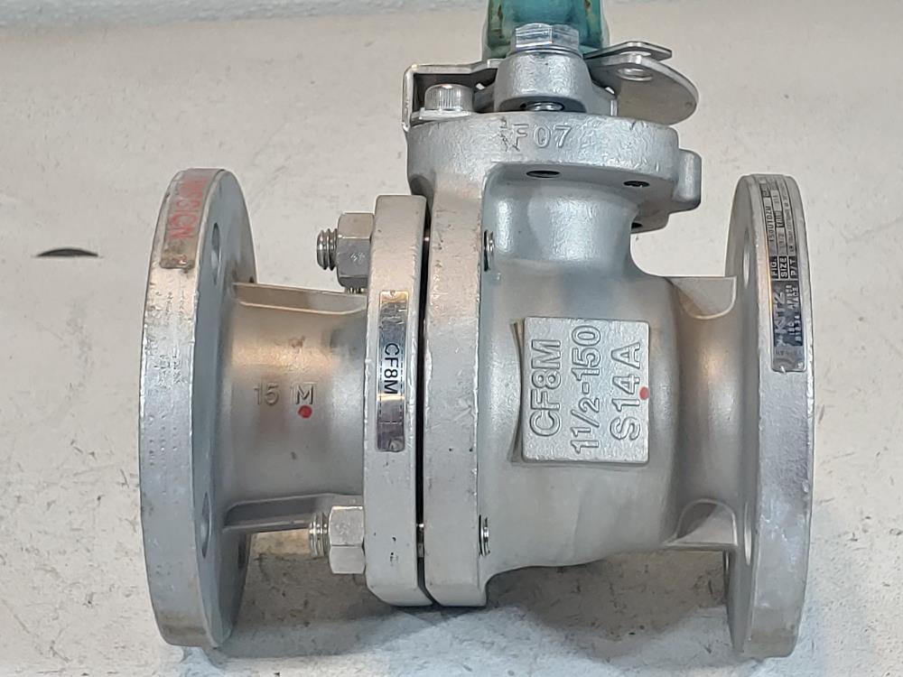 Kitz CF8M 2 Piece Full Port 1-1/2" 150# Flange Ball Valve