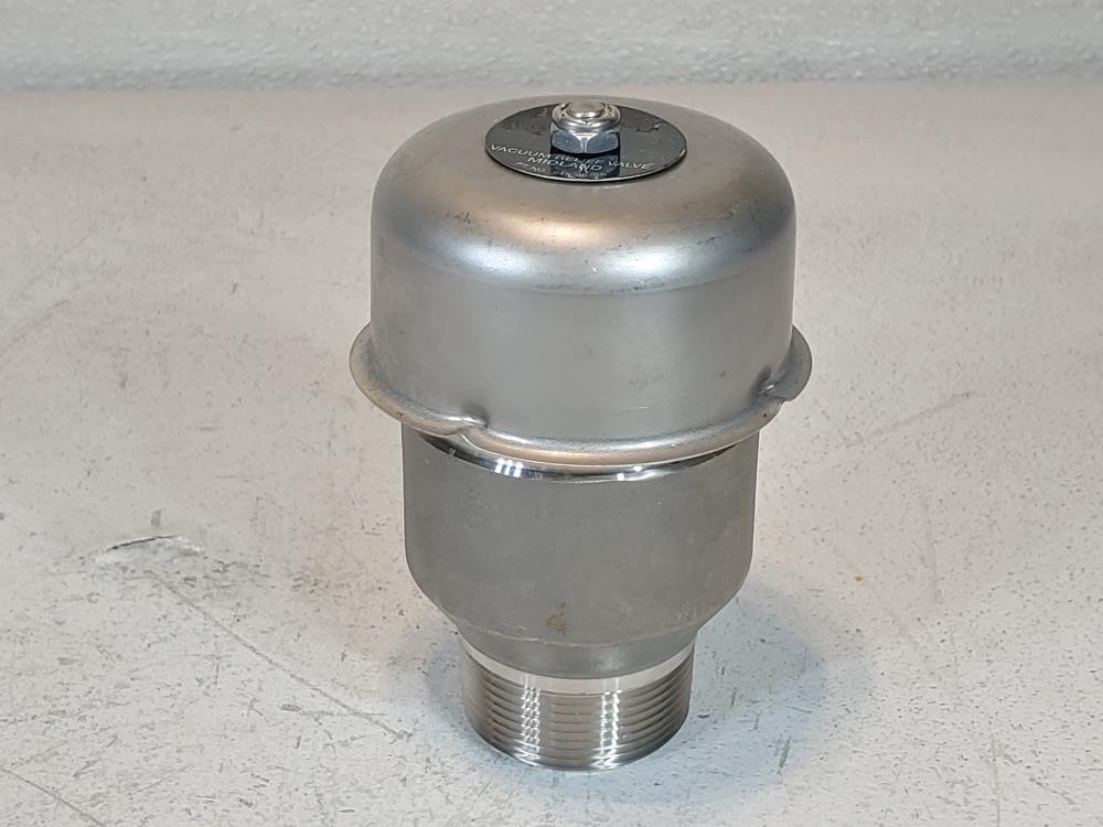 Midland 2-1/2" NPT Stainless Steel Vacuum Relief Valve A-217-W-EP