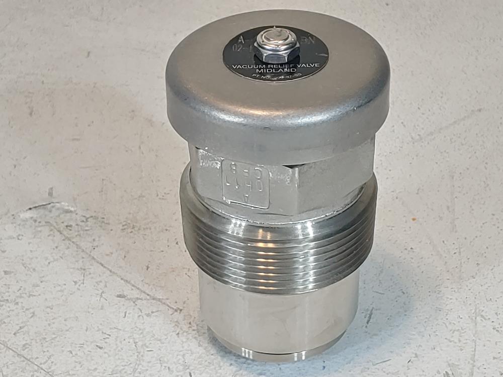 Midland 2-1/2" NPT Stainless Steel Vacuum Relief Valve A-209-W-BN