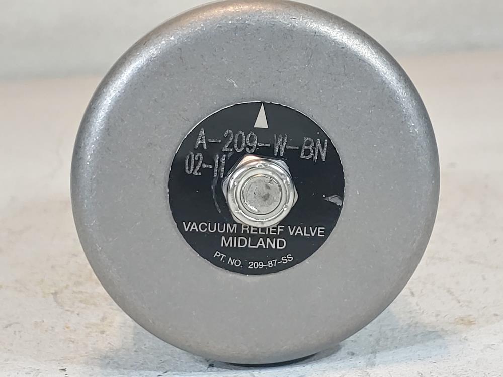 Midland 2-1/2" NPT Stainless Steel Vacuum Relief Valve A-209-W-BN