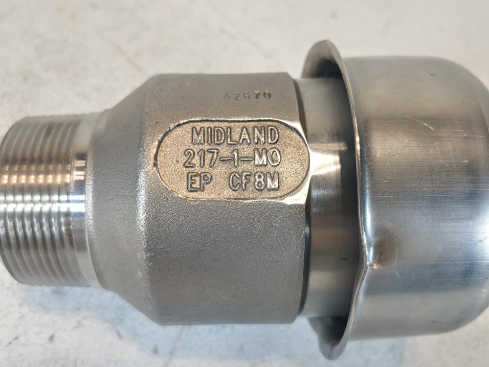 Midland 1-1/2" NPT Stainless Steel Vacuum Relief Valve A-217-W-EPDM