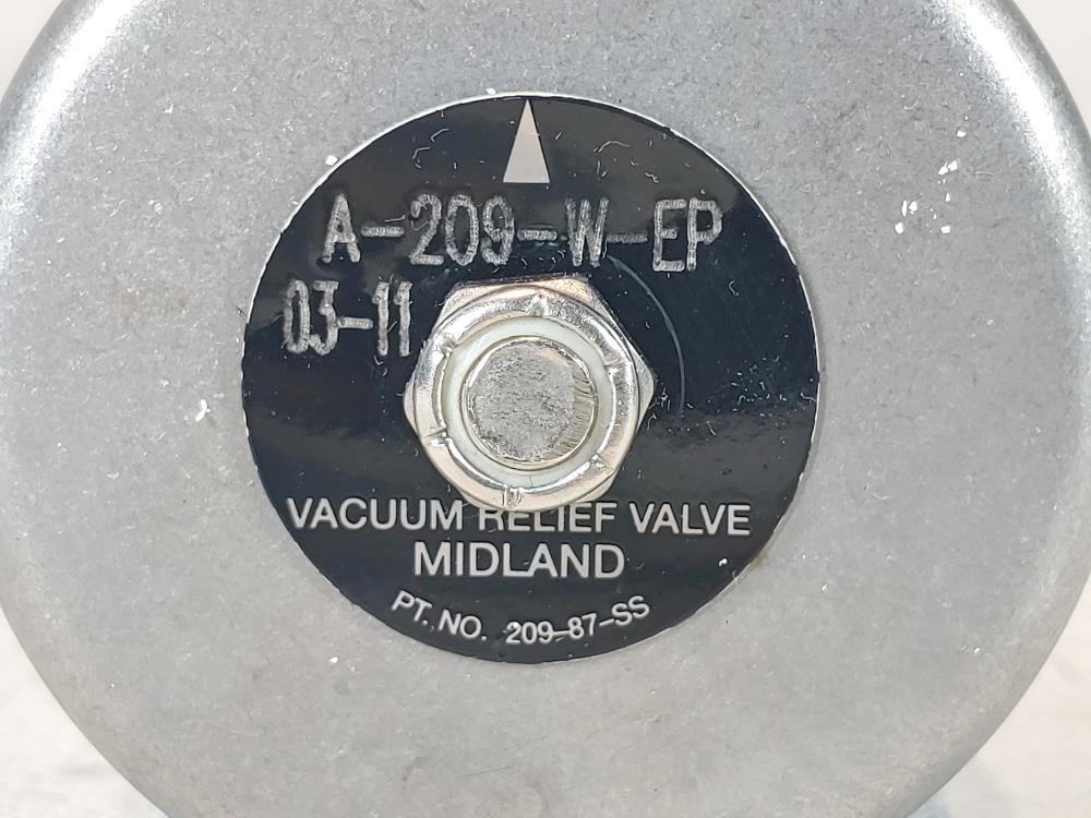 Midland 2-1/2" NPT Stainless Steel Vacuum Relief Valve A-209-W-EP