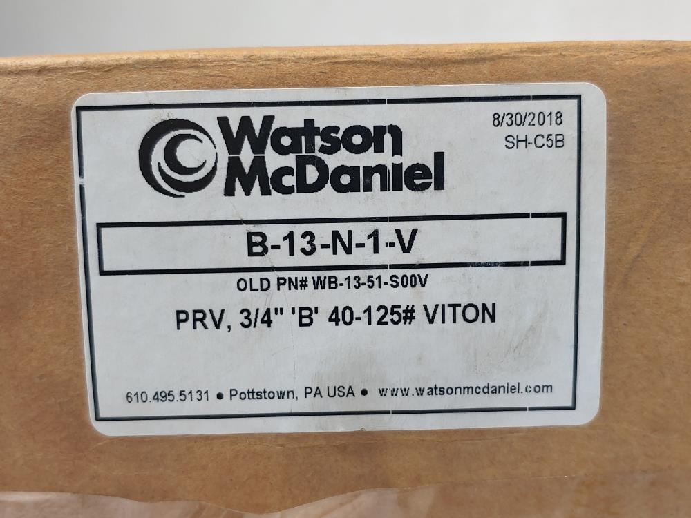 Watson McDaniel B-Series Pressure Regulator 3/4"  40-125 PSI