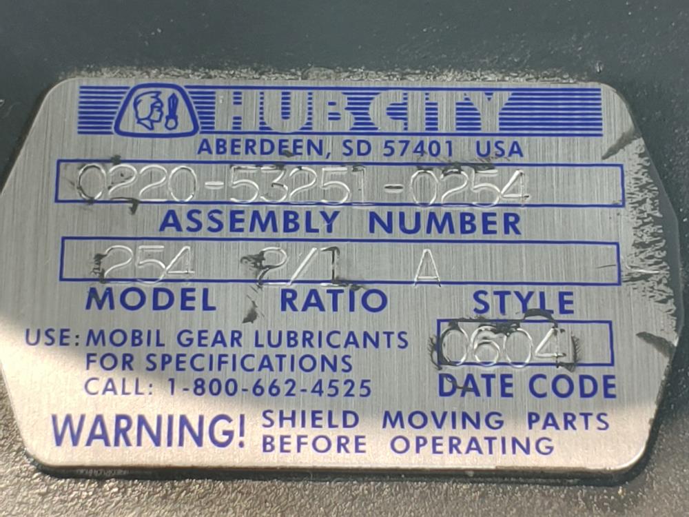 「recycle man  タイムセール」 Hub City Gearbox Speed Reducer 0220-53251-0254 Model 254