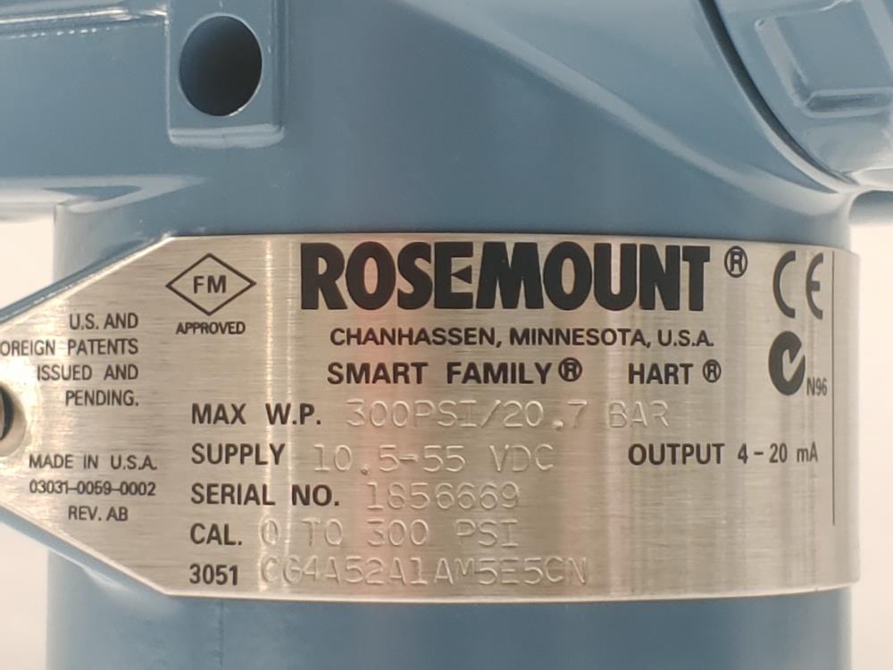 Rosemount 3051 Smart Family Pressure Transmitter W Hart 3051CG4A52A1AM5E5CN