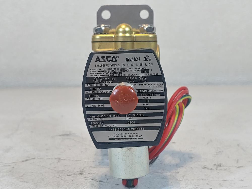 ASCO Red Hat II 1/4" NPT Solenoid Valve  EF8003G300/EFX8316G301MFMB15444