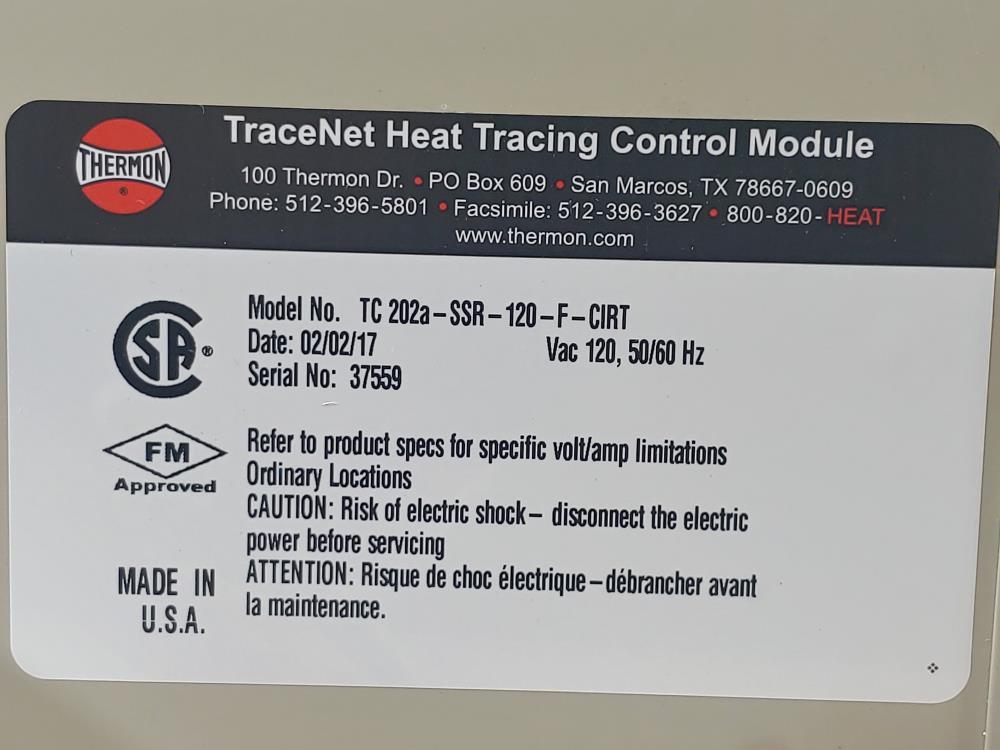 Thermon TraceNet Heat Tracing Control Module TC202A-SSR-120-F-CIRT