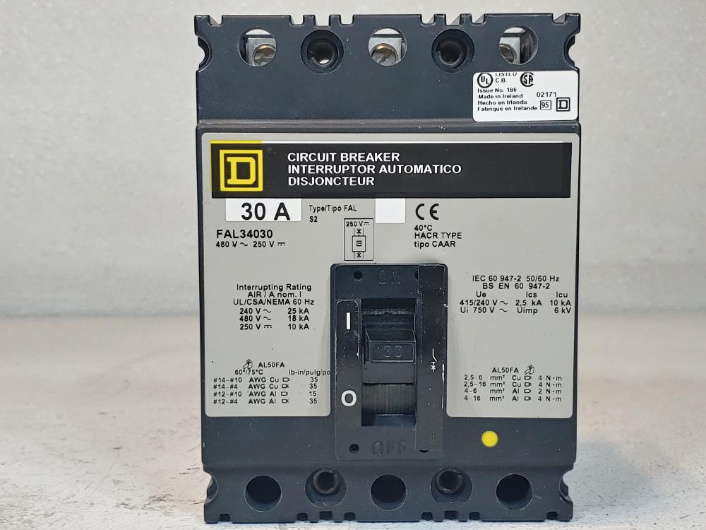 SQUARE D FAL34030 Molded Case 3P 30A Circuit Breaker