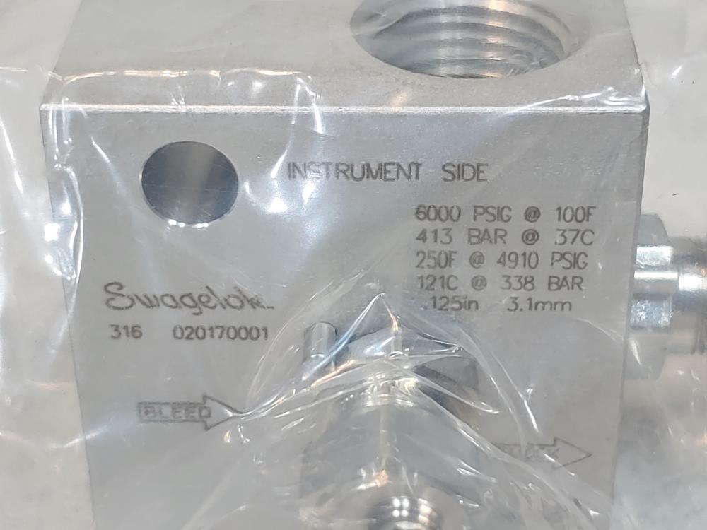 Swagelok SS-V2BF8 Stainless Steel Instrument Manifold 1/2" FNPT, Ball Tip