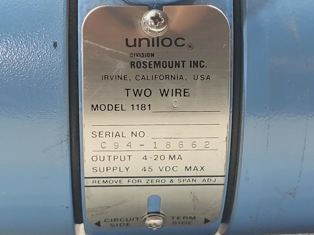 Rosemount Uniloc 1181C-Two Wire Transmitter 