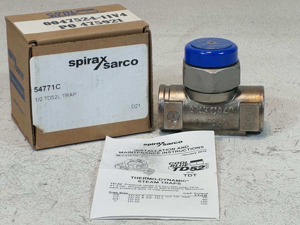 Spirax Sarco 1/2" TD52L Thermodynamic Steam Trap 54771C