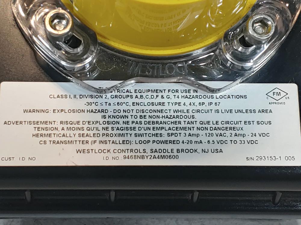 Westlock Accutrak 9468 Rotary Position Monitor 9468NBY2A4M0600