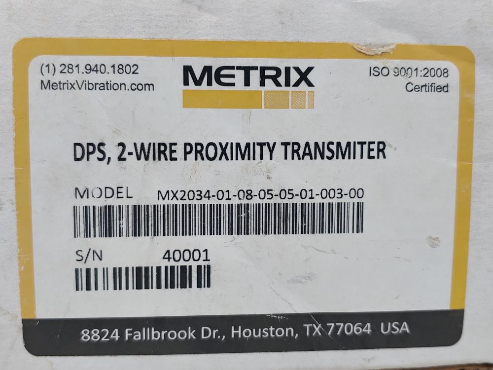 Metrix DPS 2-Wire Proximity Transmitter MX2034-01-08-05-05-01-003-00