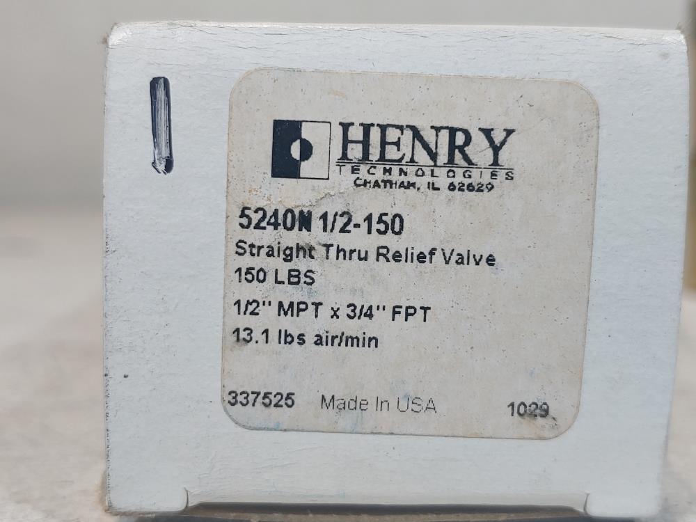 Henry 5240N 1/2-150 Straight Thru Relief Valve