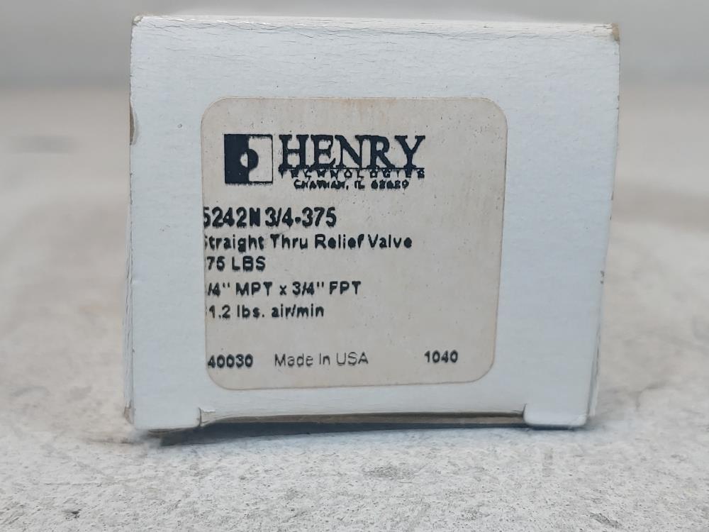 Henry 5242N 3/4-375  Straight Thru Relief Valve