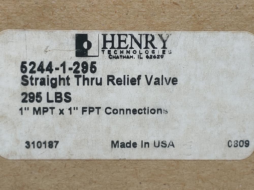 Henry 5244-1-295 Straight Thru Relief Valve