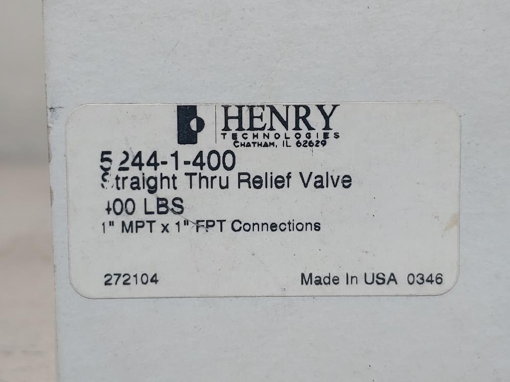Henry 5244-1-400 Straight Thru Relief Valve